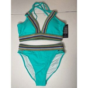 Blooming Jelly Womens High Waisted Bikini Set, M